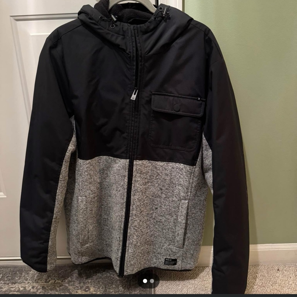 Hurley Black and Gray Performance Jacket